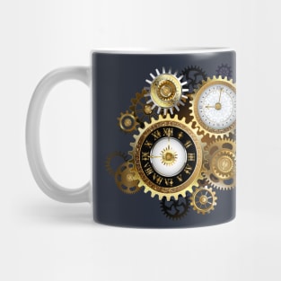 Two Steampunk Clocks with Gears Mug